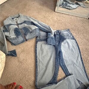 Fashion Nova Two-Tone Denim Women's Jeans and Jacket